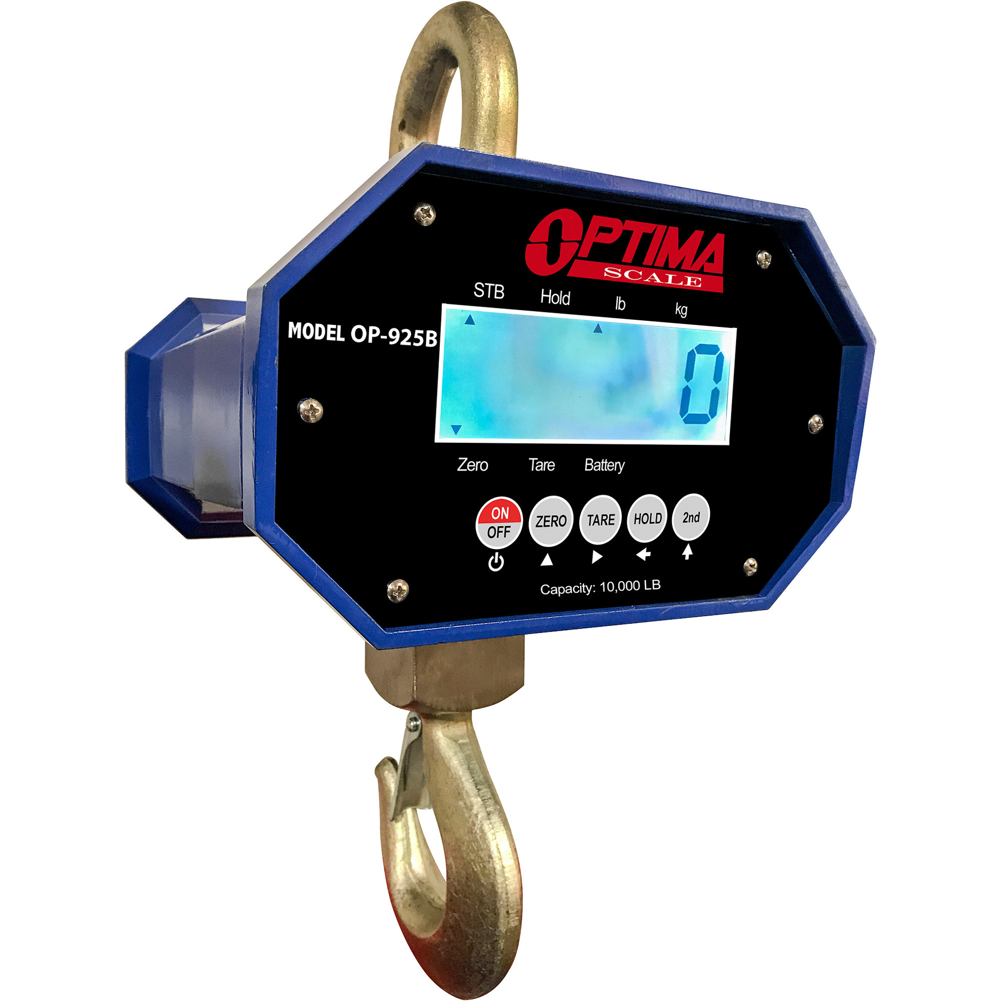 Optima Scale Crane Scale, 10,000-Lb. Capacity, 2-Lb. Display Increments, Model# OP-925B-10K